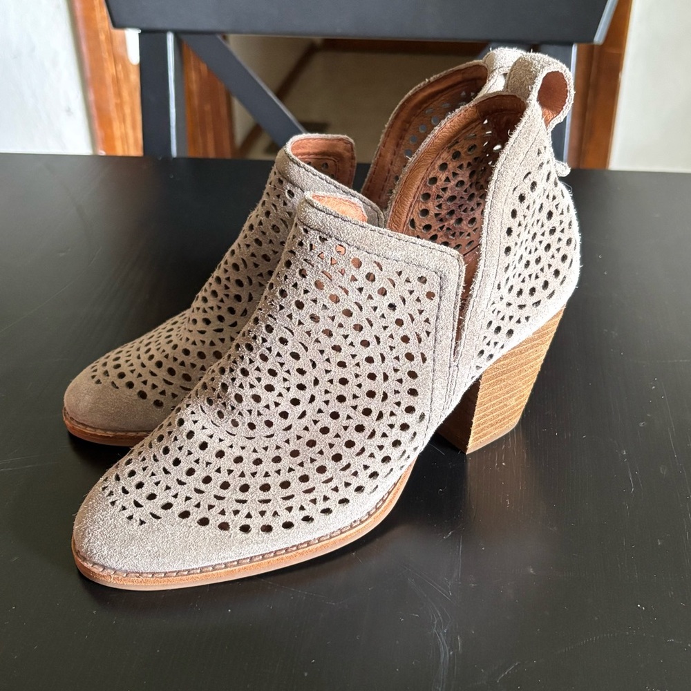 Jeffrey Campbell Laser Cut Grey Ankle Booties